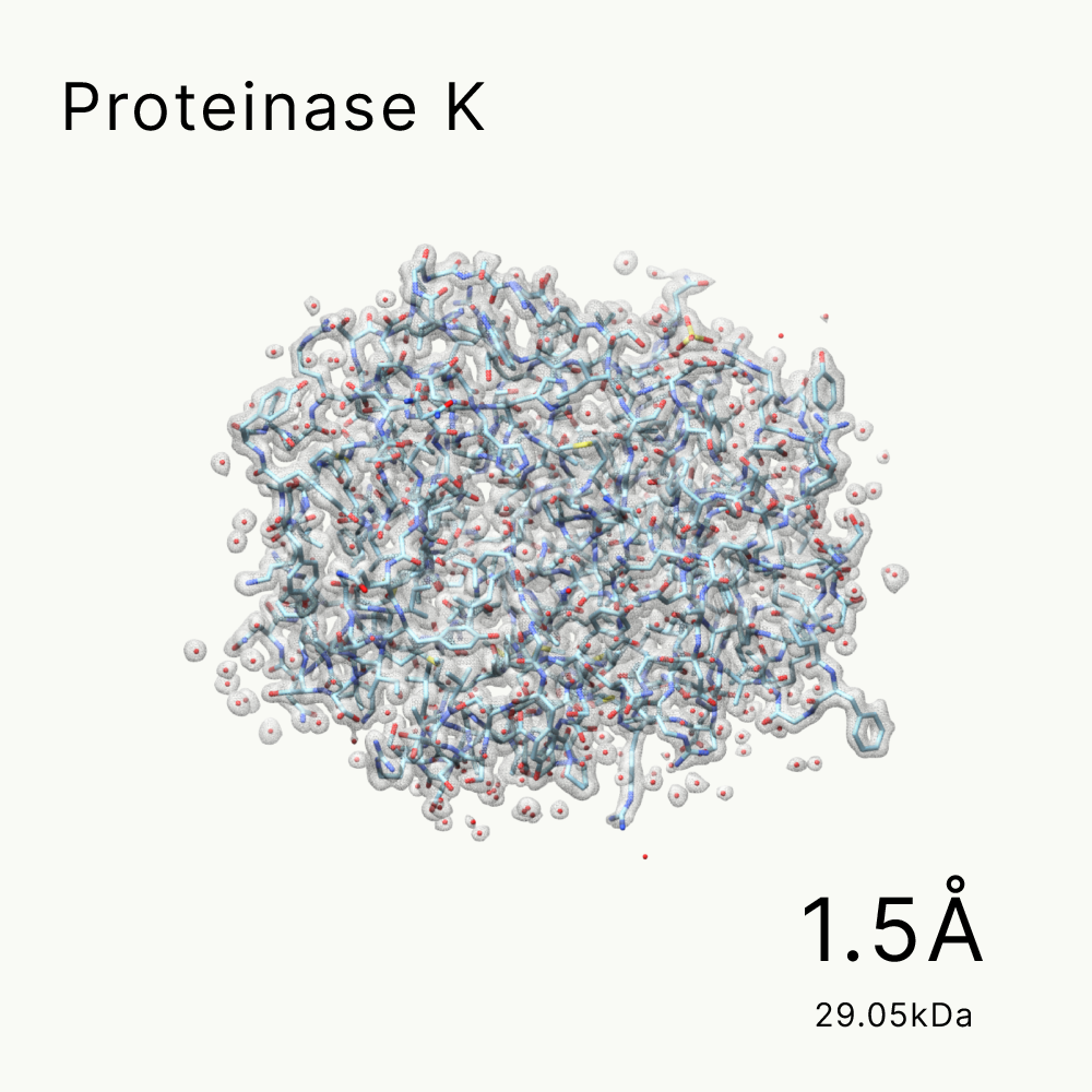 Proteinase K structure at 1.5Å resolution, 29.05kDa — MicroED by Shuimu Biosciences