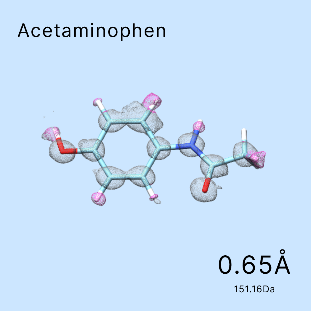 Acetaminophen structure at 0.65Å resolution, 151.16Da — MicroED by Shuimu Biosciences